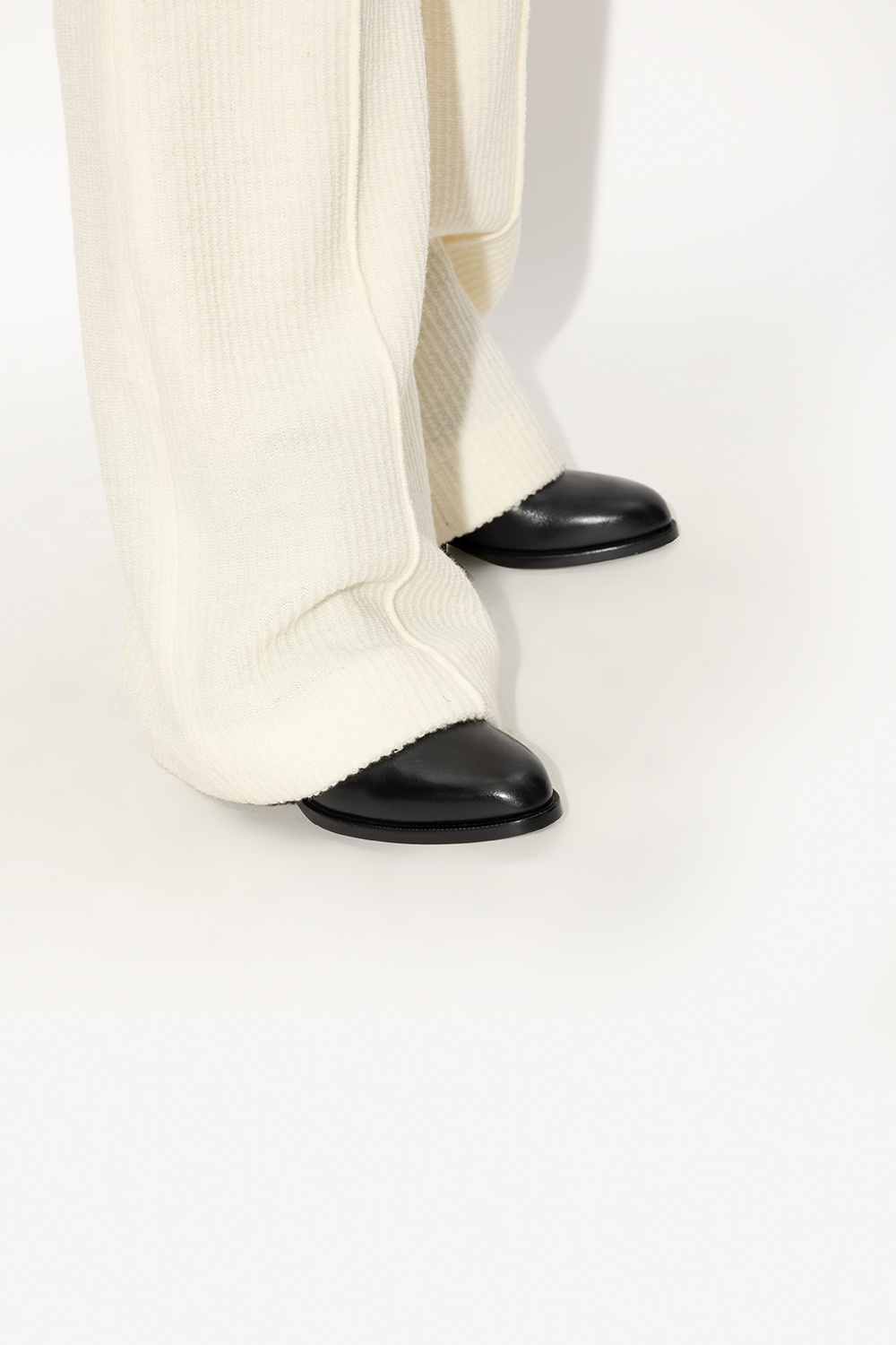 chloe woody logo canvas slides - Black 'Lory' heeled ankle
